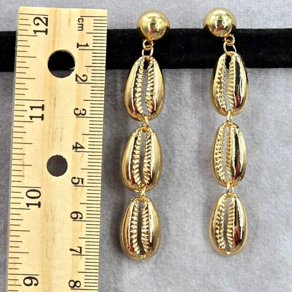 Gold Shell Drop Dangle Stud Long Beach Boho Earrings Fashion Jewelry JB2-37 - Picture 4 of 4